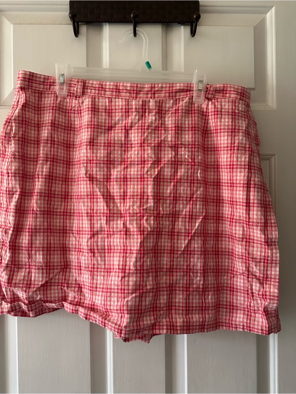 CJ Banks Pink Plaid Skort with A-Line Silhouette
